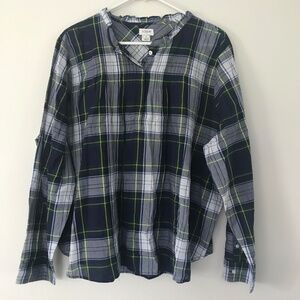 🔴Plaid Pull Over Henley Top